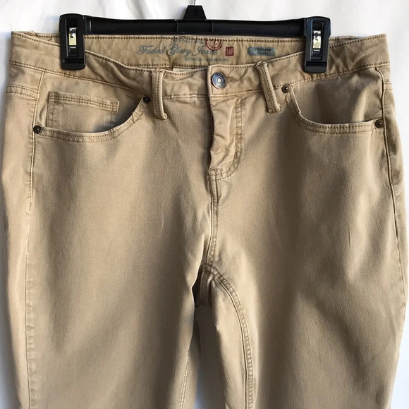 Faded Glory beige / tan ultimate boot cut jeans, size 14 petite - Picture 2 of 12